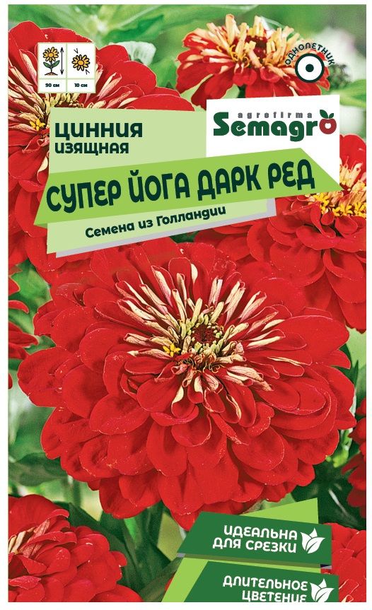 Изображение товара Семена Цинии изящной SEMAGRO Супер Йога Дарк Ред 20 шт
