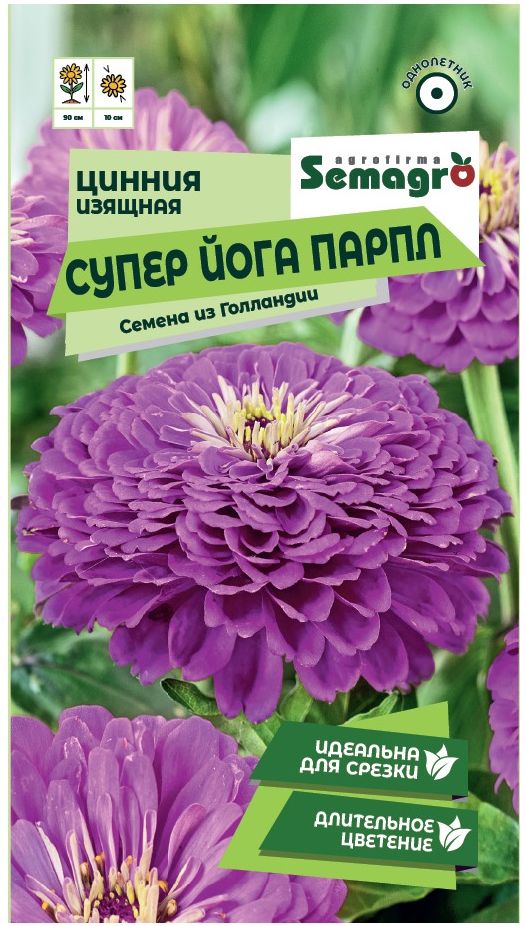 Изображение товара Семена Цинии изящной SEMAGRO Супер Йога Парпл 20 шт