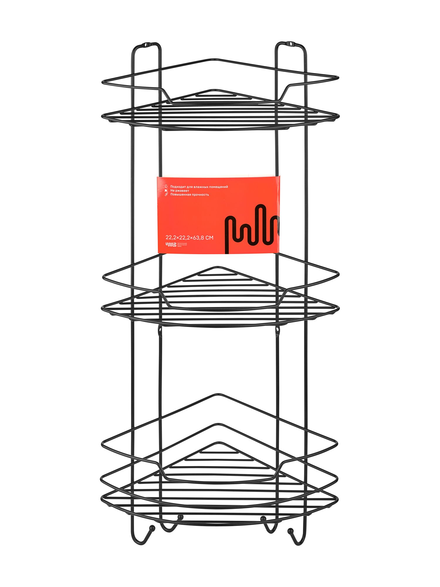 Изображение товара Полка угловая Лофт 22,2х22,2х63,8 см., цвет черный