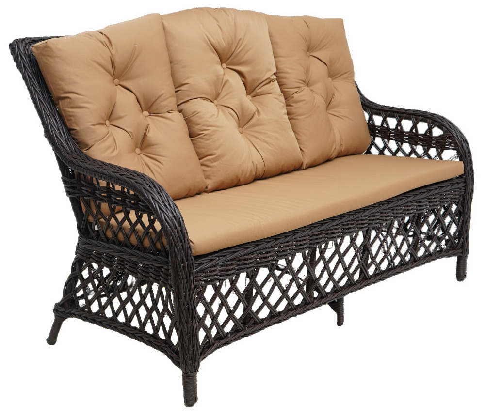 Изображение товара Диван садовый из искусственного ротанга BEATRISS 160 DARK BROWN