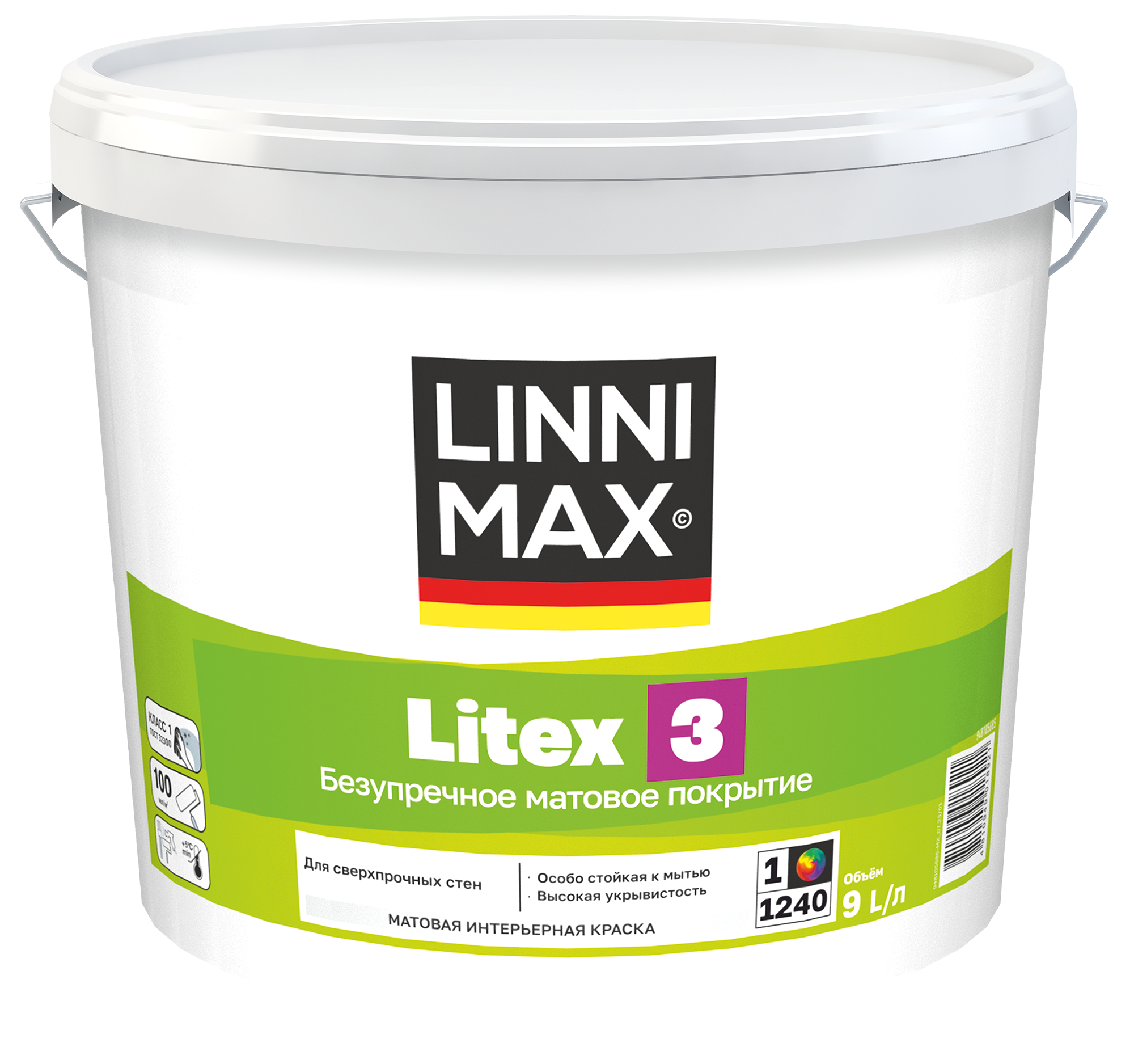 Изображение товара Краска водно-дисперсионная LINNIMAX Litex 3 База 1 9 л