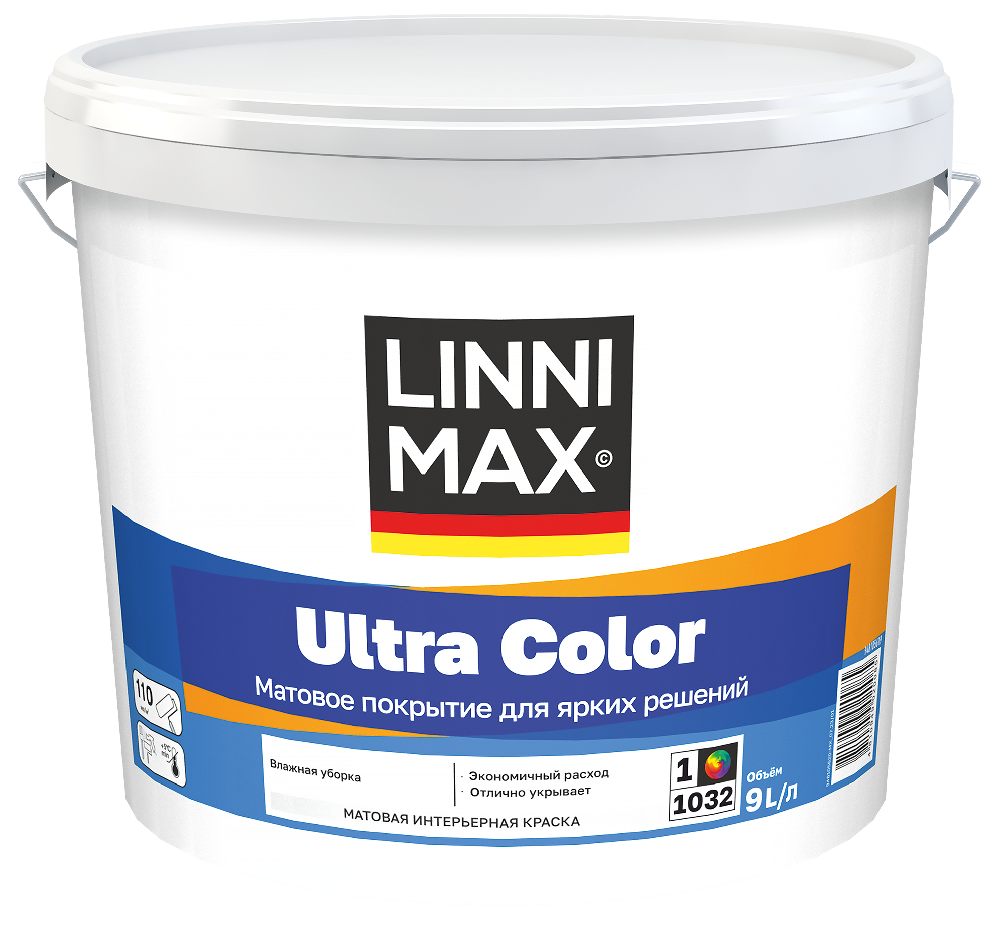 Изображение товара Краска водно-дисперсионная LINNIMAX Ultra Color База 1 9 л для интерьера