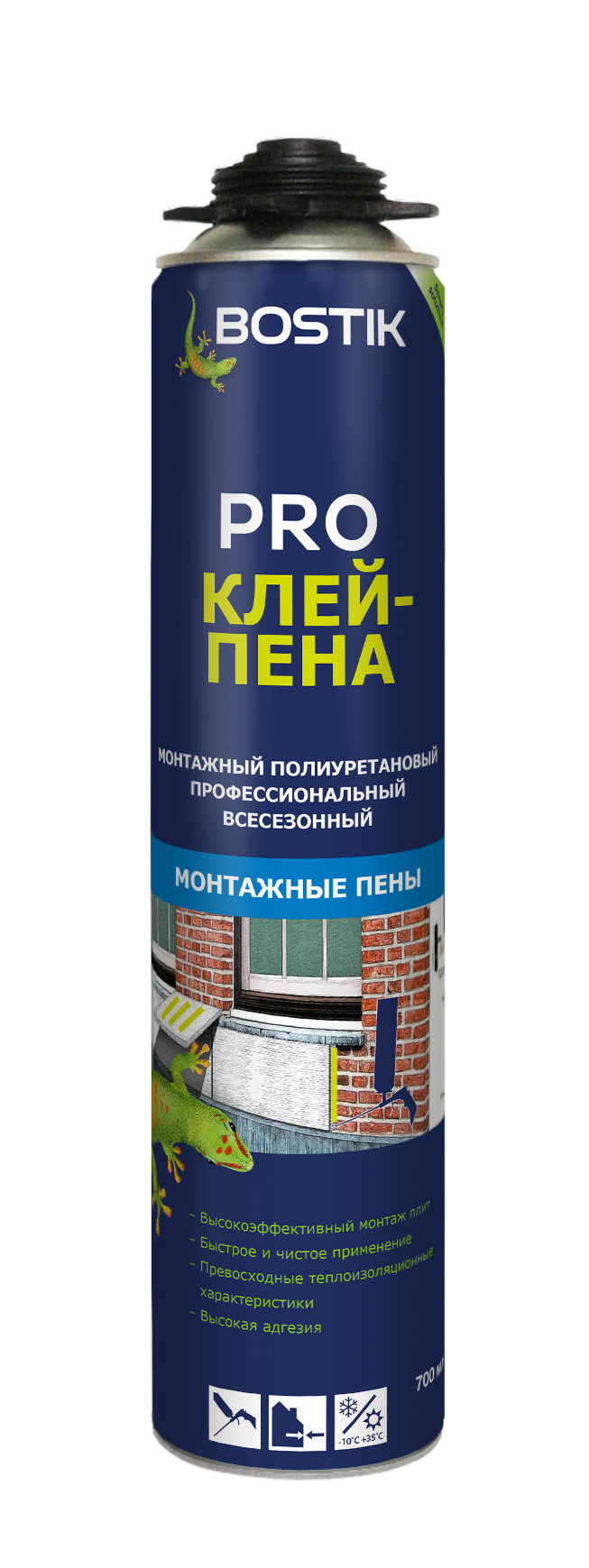 Монтажная пена Bostik Клей-пена BOSTIK PRO  монтажный полиуретановый профессиональный всесезонный