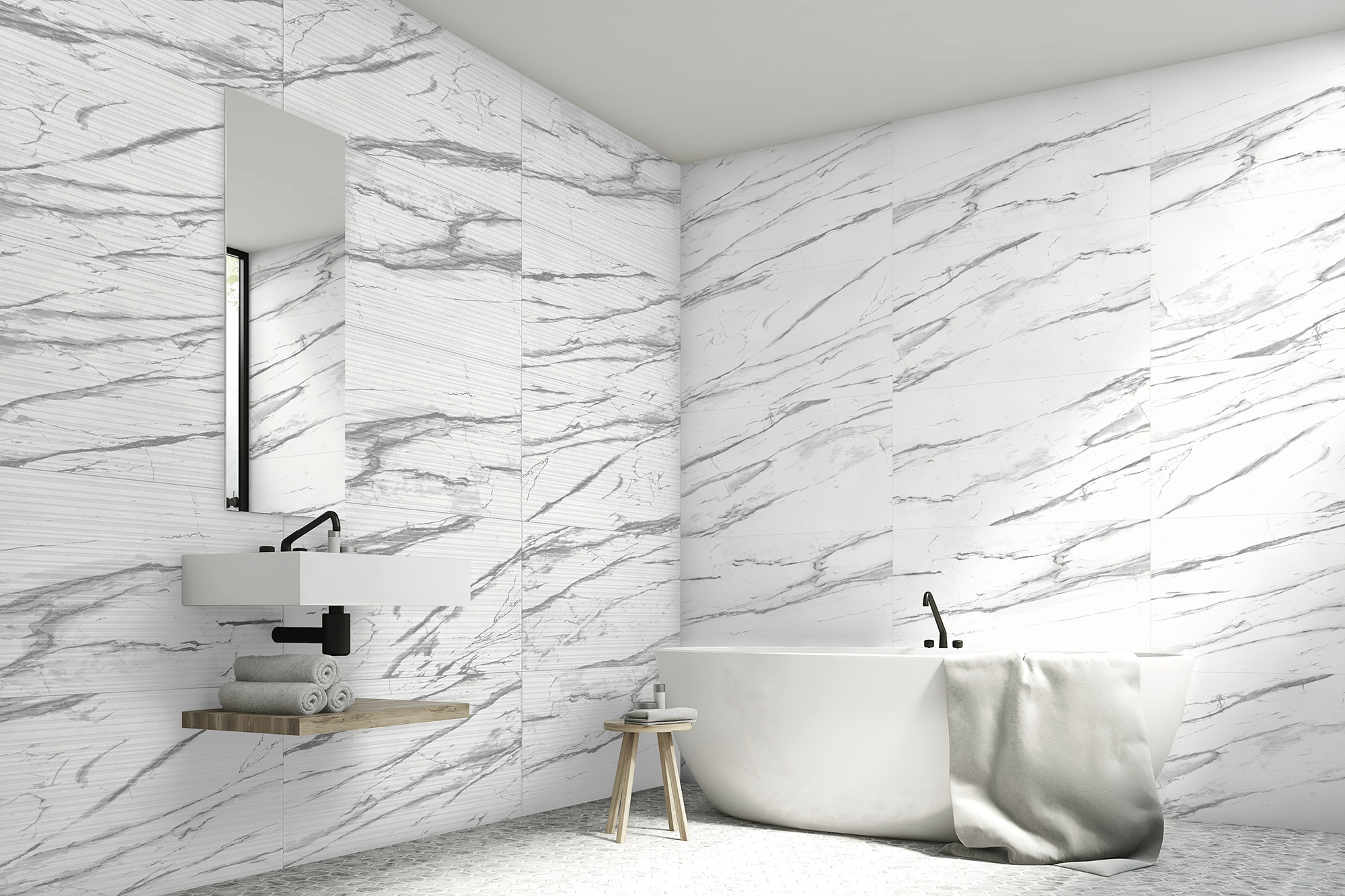 Изображение товара Керамогранит Global Tile Lasa Carving белый 60x120 см 1,44 м² для внутренней отделки