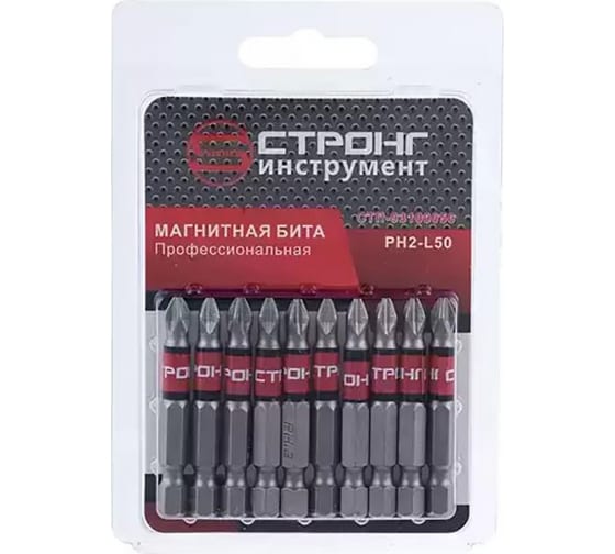 Изображение товара Набор магнитных бит TORX Т30х50 Strong 10 шт для шуруповерта