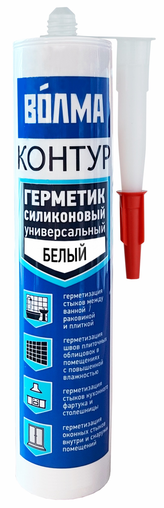 Изображение товара Герметик силиконовый универсальный Волма белый 290 мл