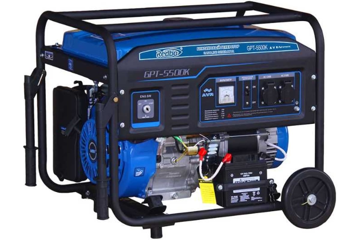 Изображение товара Бензиновый генератор Redbo GPT-5500K 5,5 кВт для дома и стройки