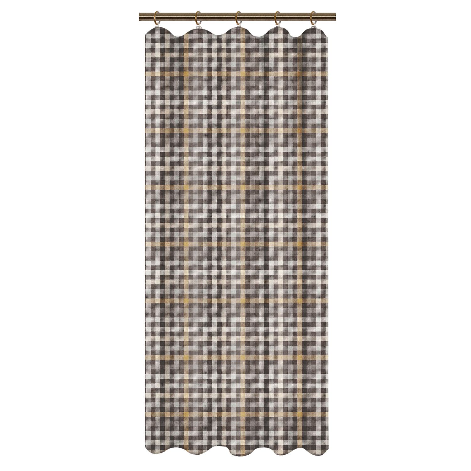 Изображение товара Штора хлопок клетка ТАРТАН 145Х180 коричневый