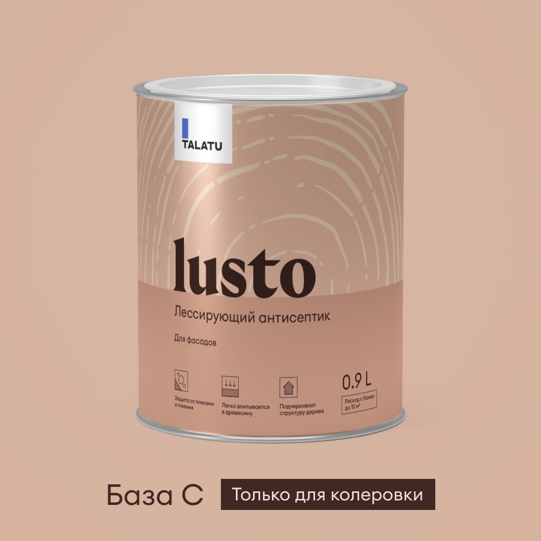 Изображение товара Антисептик лессирующий TALATU LUSTO 0,9 л для наружных деревянных поверхностей