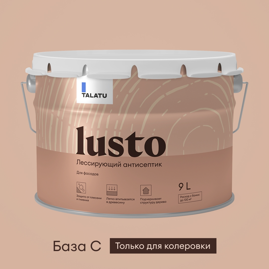 Изображение товара Антисептик лессирующий TALATU LUSTO 9 л для наружных деревянных конструкций