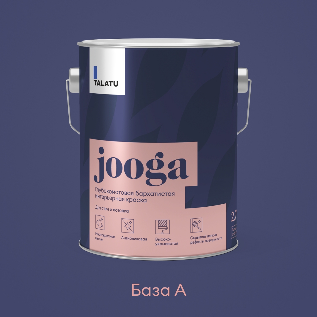 Изображение товара Глубокоматовая интерьерная краска TALATU JOOGA БАЗА A 2,7 л для стен и потолков