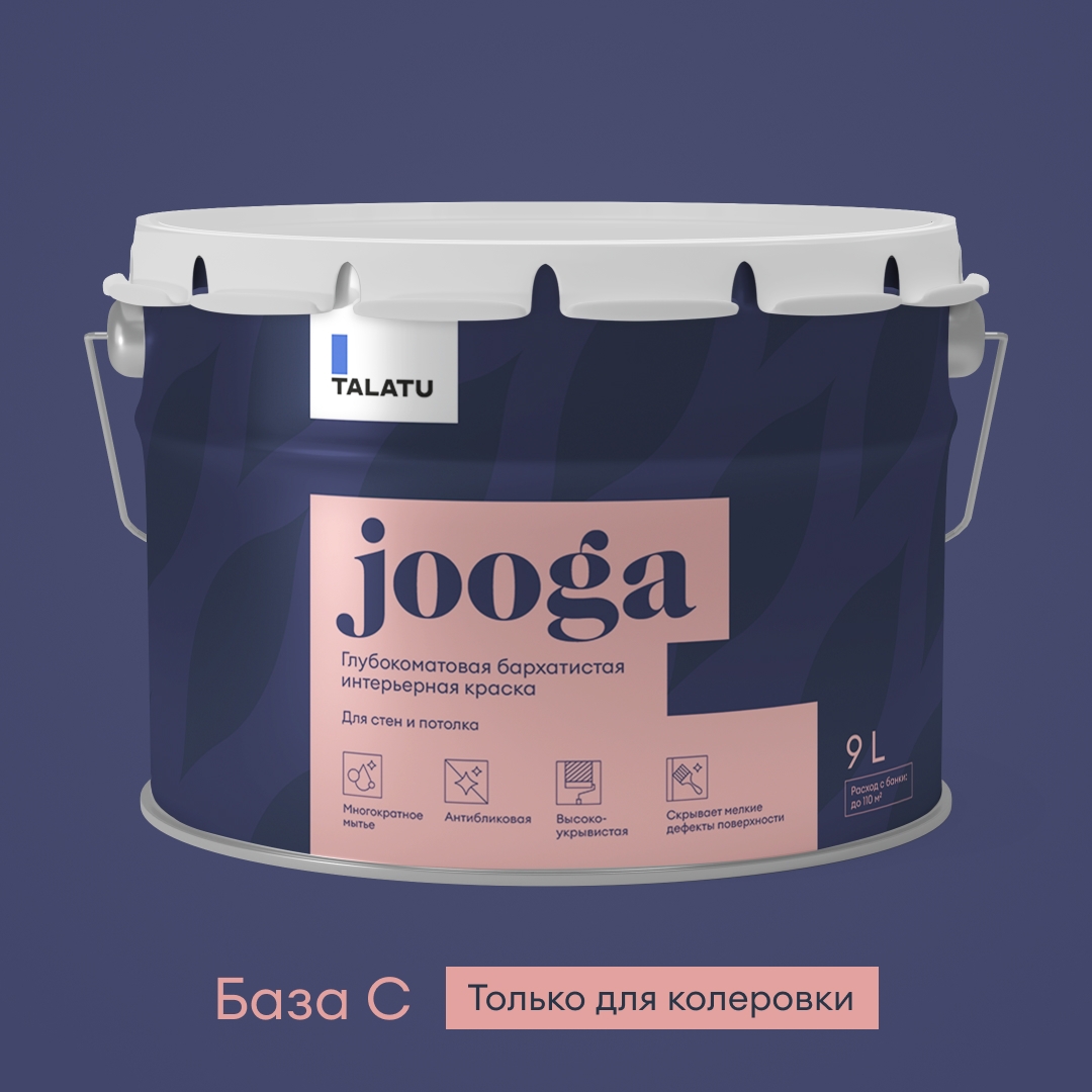 Изображение товара Краска толстостенная TALATU JOOGA БАЗА C 9,0 л для стен и потолков