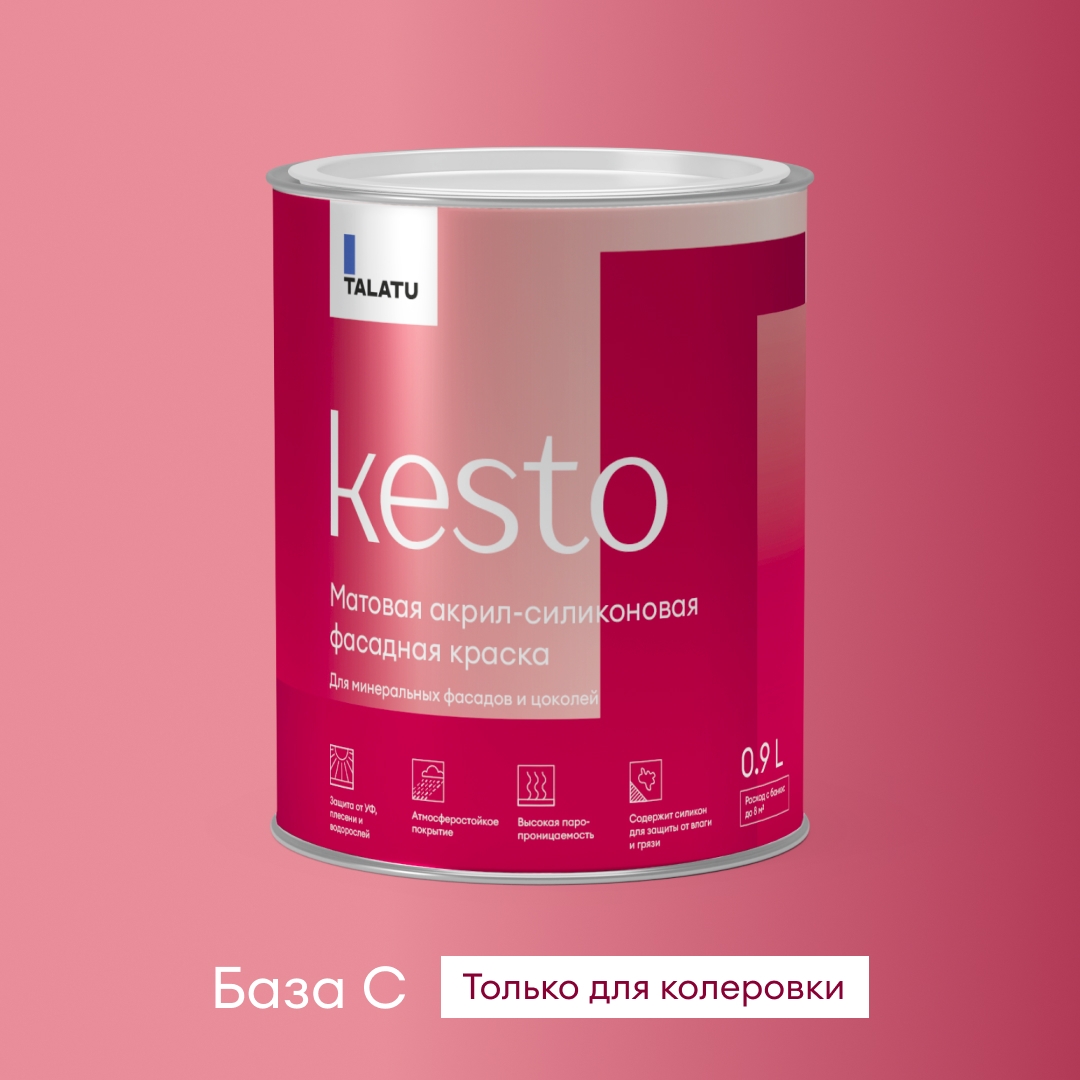 Изображение товара Фасадная акрил-силиконовая краска TALATU KESTO БАЗА C 0,9 л для наружных работ