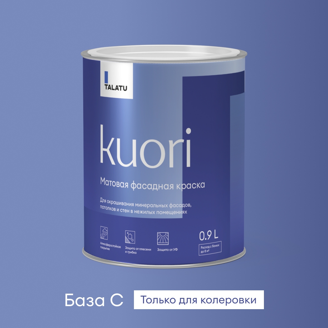 Изображение товара Фасадная атмосферостойкая краска TALATU KUORI БАЗА C 0,9 л для наружных работ