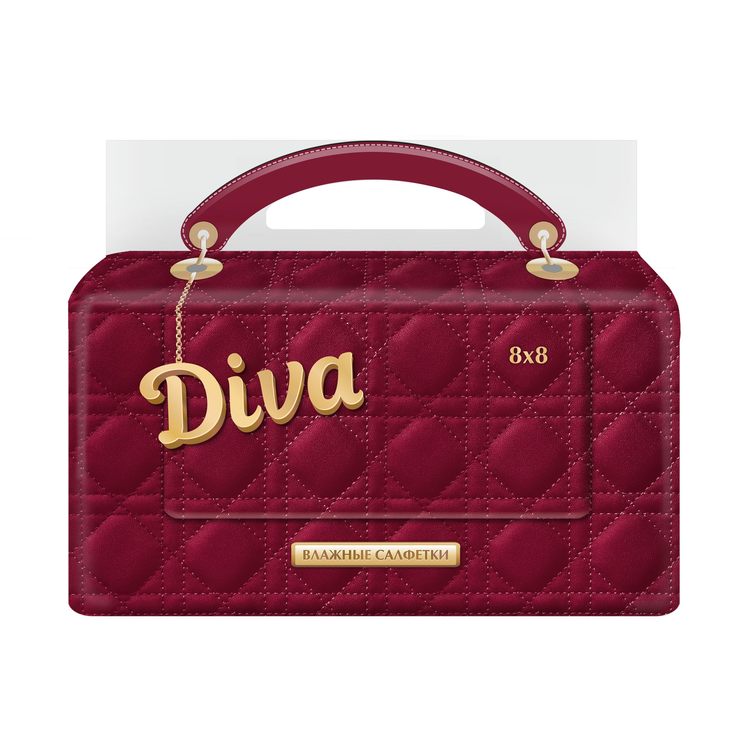 Изображение товара Влажные салфетки Diva 8х8 шт. универсальные очищающие для рук и поверхностей