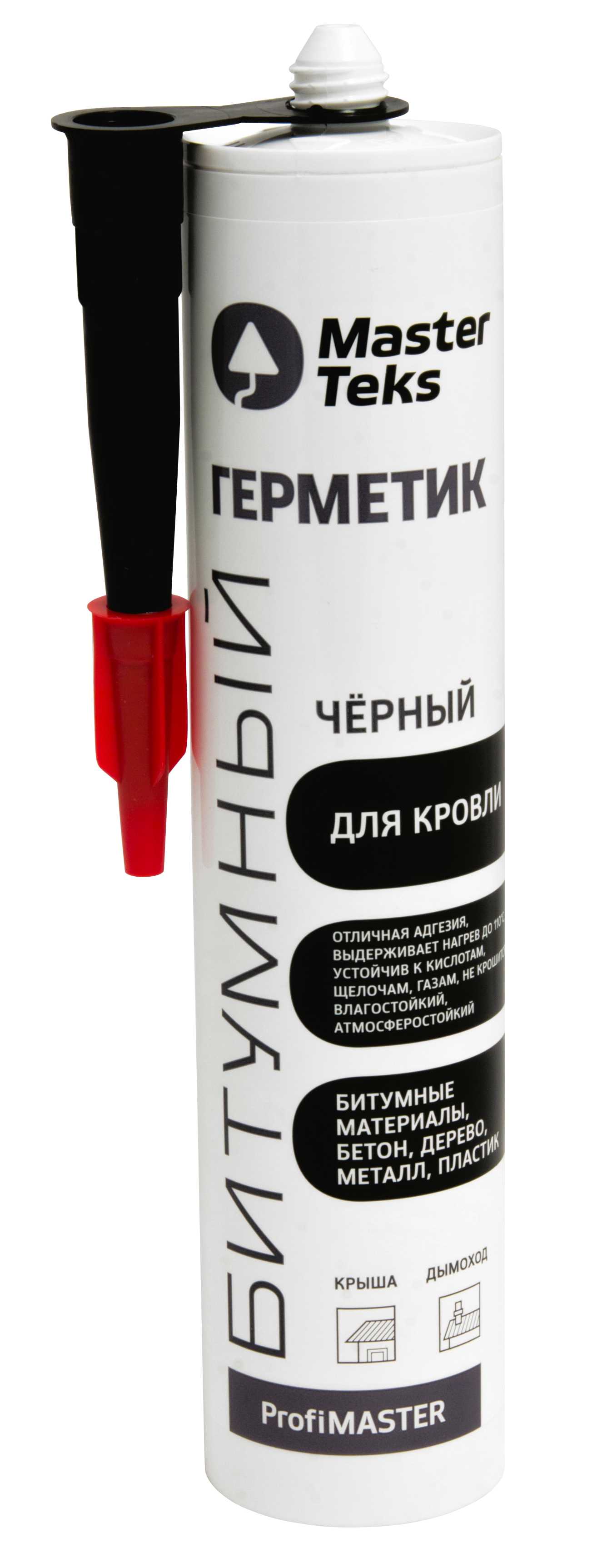Изображение товара MasterTeks PM герметик битумный для кровли 260 мл черный