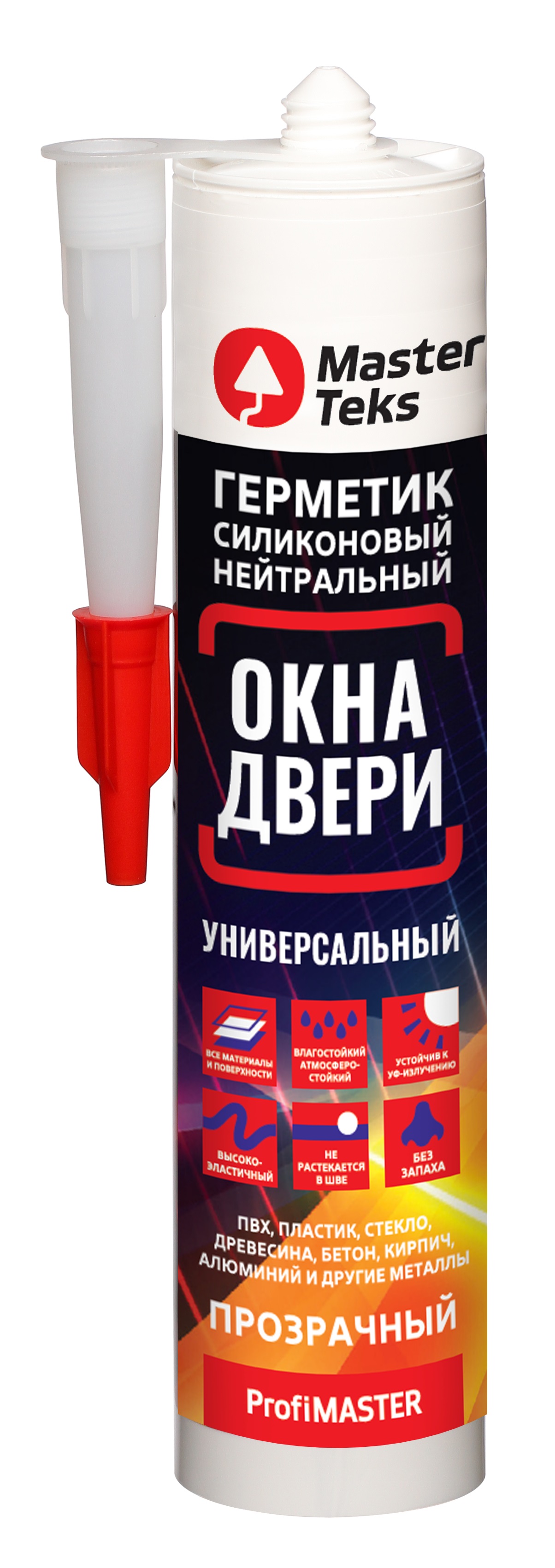Изображение товара MasterTeks PM силиконовый нейтральный герметик для окон и дверей 280 мл