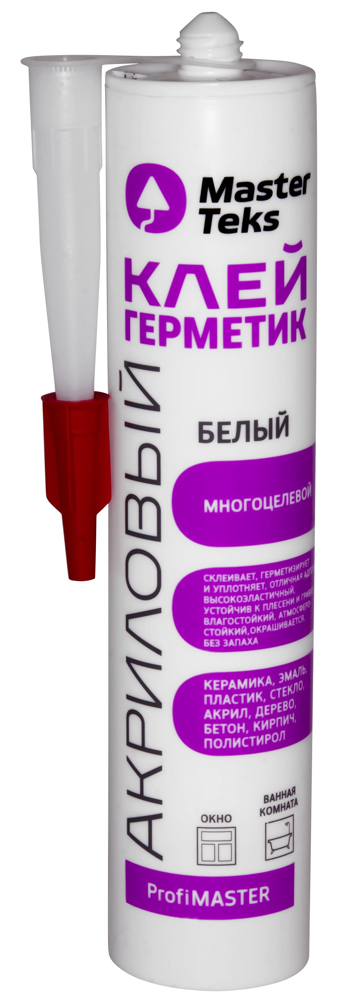 Изображение товара MasterTeks PM клей-герметик акриловый многоцелевой 290 мл белый