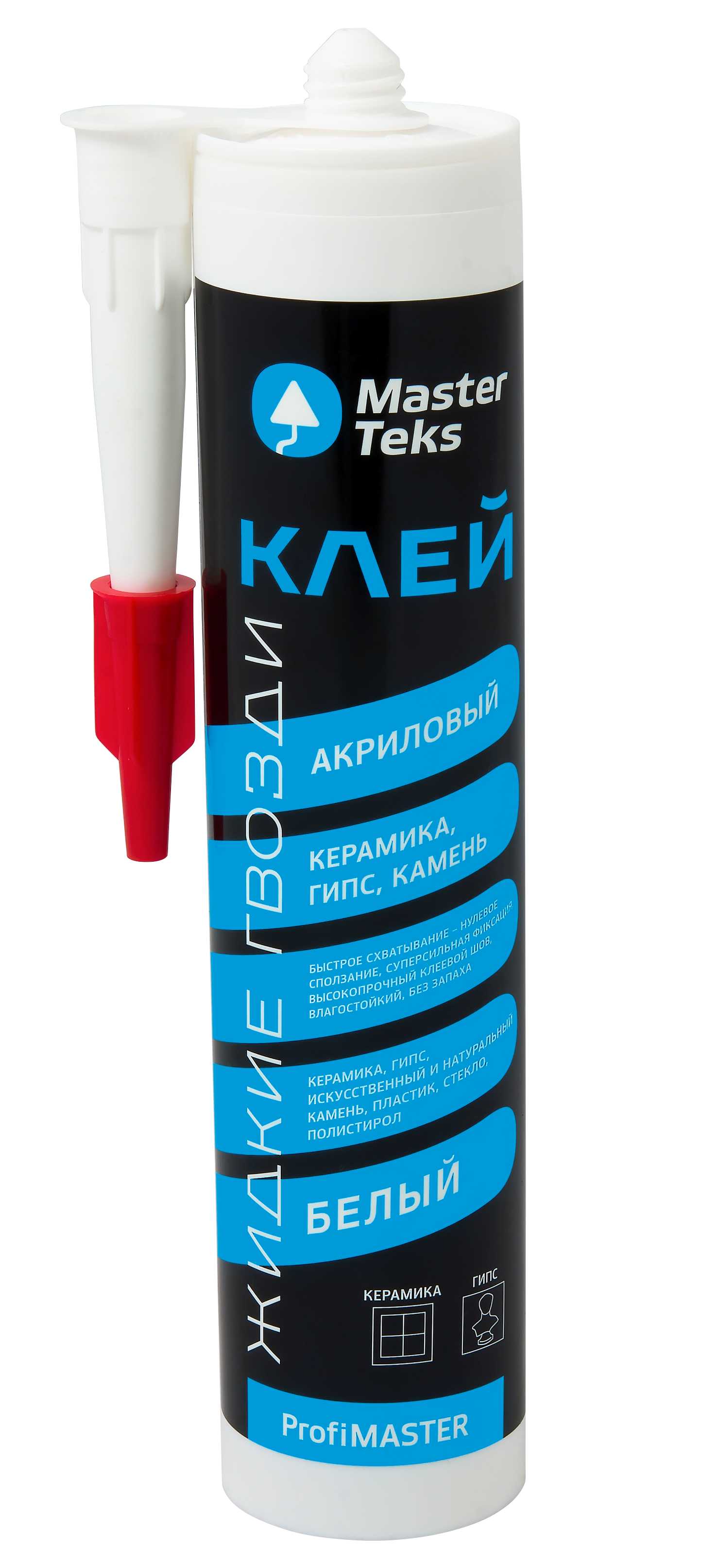 Изображение товара MasterTeks PM клей акриловый ЖГ керамика, гипс, камень 489 гр белый