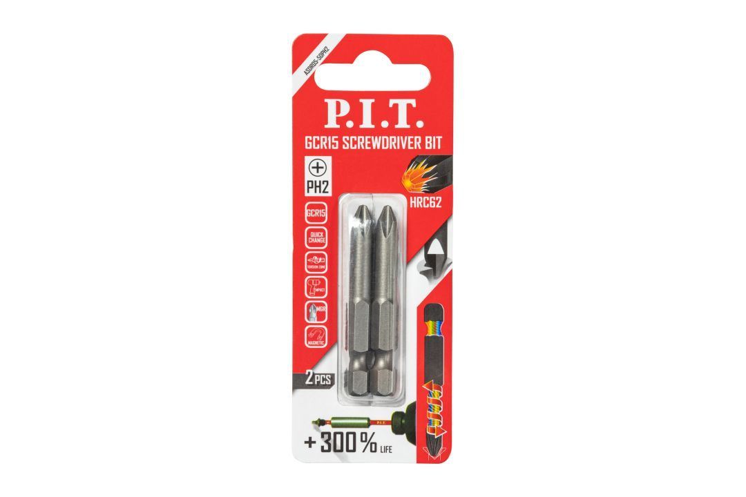 Изображение товара Бита P.I.T. GCR15 PH2x50 мм 2 шт в уп.(ASDR05-50PH2)
