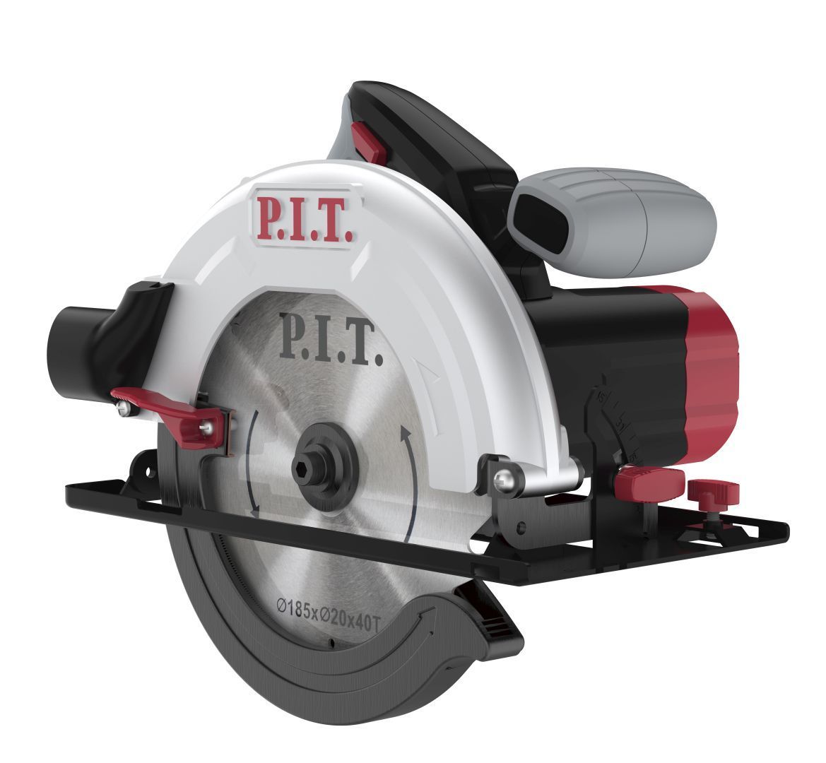 Изображение товара Циркулярная пила электрокатная P.I.T. PKS185-C3 1400 Вт, 185 мм диска, наклон до 45°