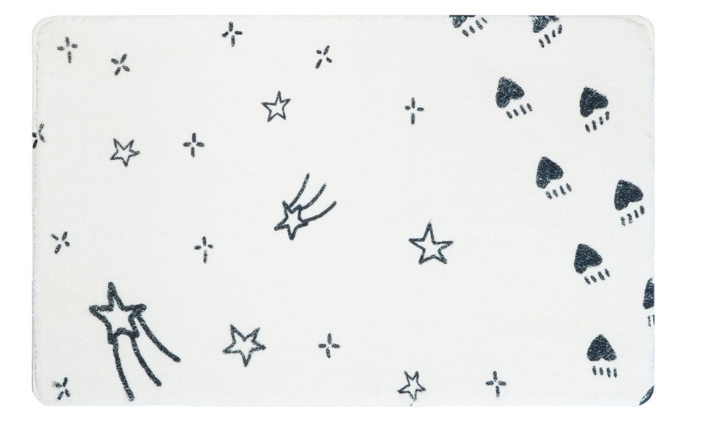 Изображение товара Коврик для ванной teddy sky белый 50х80 см противоскользящий ворсовый латекс