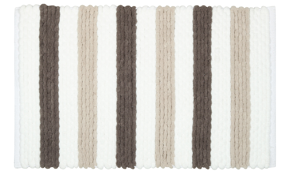Изображение товара Коврик для ванной Amber 50х80 см серо-бежевый антискользящий текстильный