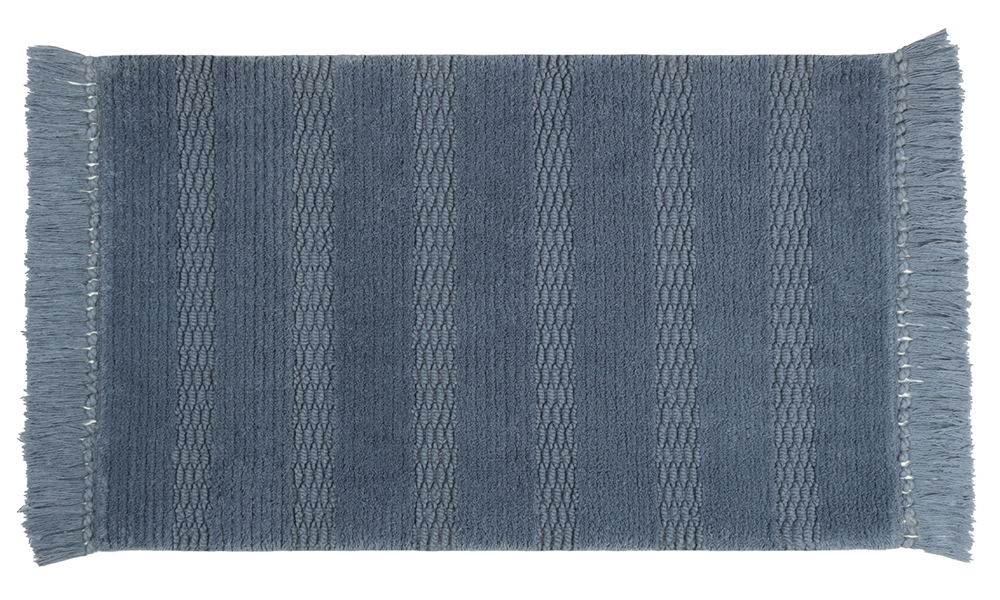 Изображение товара Коврик для ванной 1-ый серо-голубой sandal 50х80 см противоскользящий текстильный