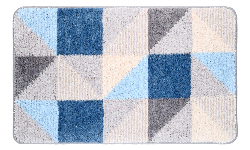 Изображение товара Коврик для ванной 1-ый серо-голубой visa 50х80 см противоскользящий ворсовый латекс