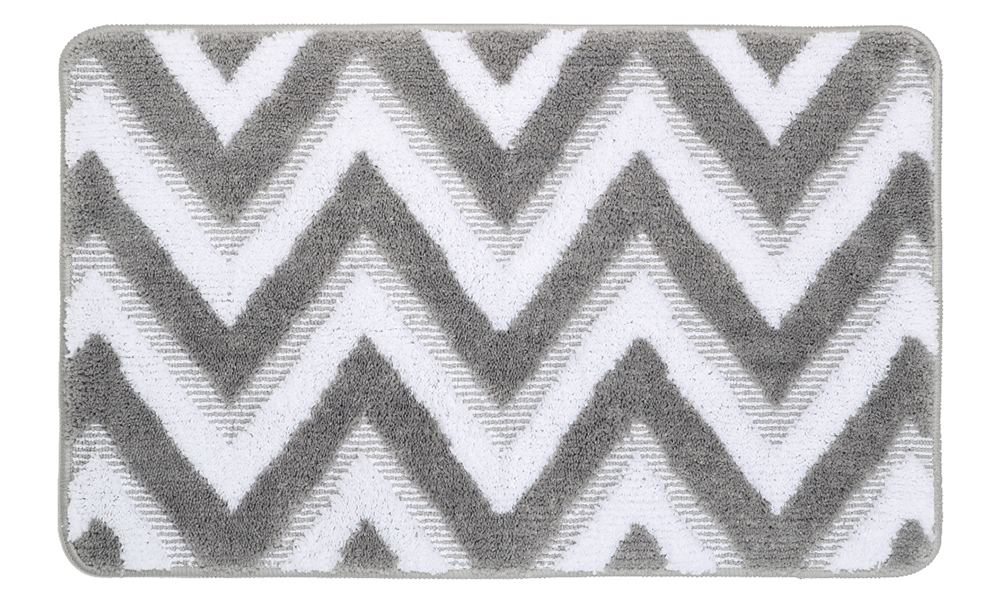 Изображение товара Коврик для ванной 50х80 см серый из латекса противоскользящий ворсовый