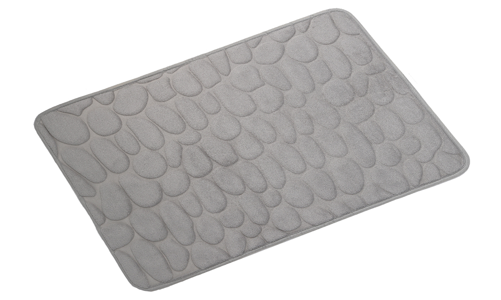 Изображение товара Коврик для ванной 1-ый серый stones 50х80 см противоскользящий ворсовый латекс