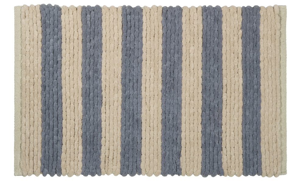 Изображение товара Коврик для ванной 50х80 см сине-бежевый amber противоскользящий текстильный