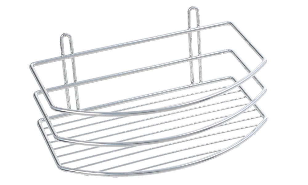 Изображение товара Полка овальная 1-этажная серая из прочной стали для дома и офиса