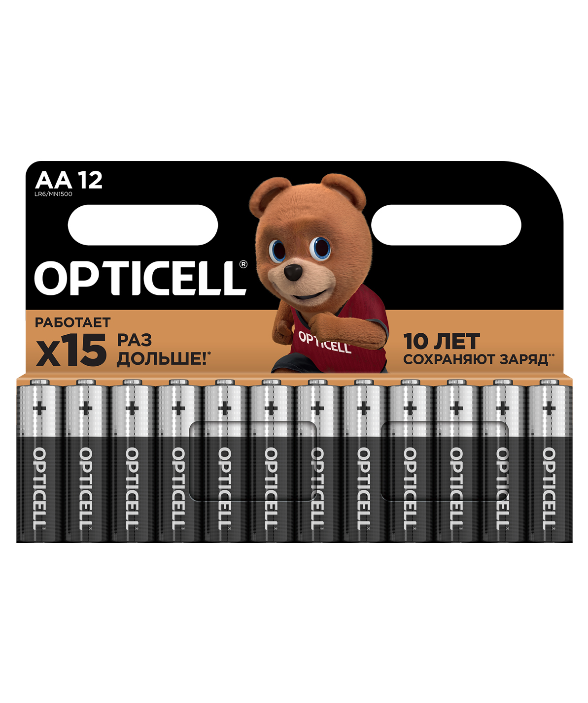 Изображение товара Батарейки алкалиновые AA LR6 12 шт Basic Opticell — надежное питание устройств
