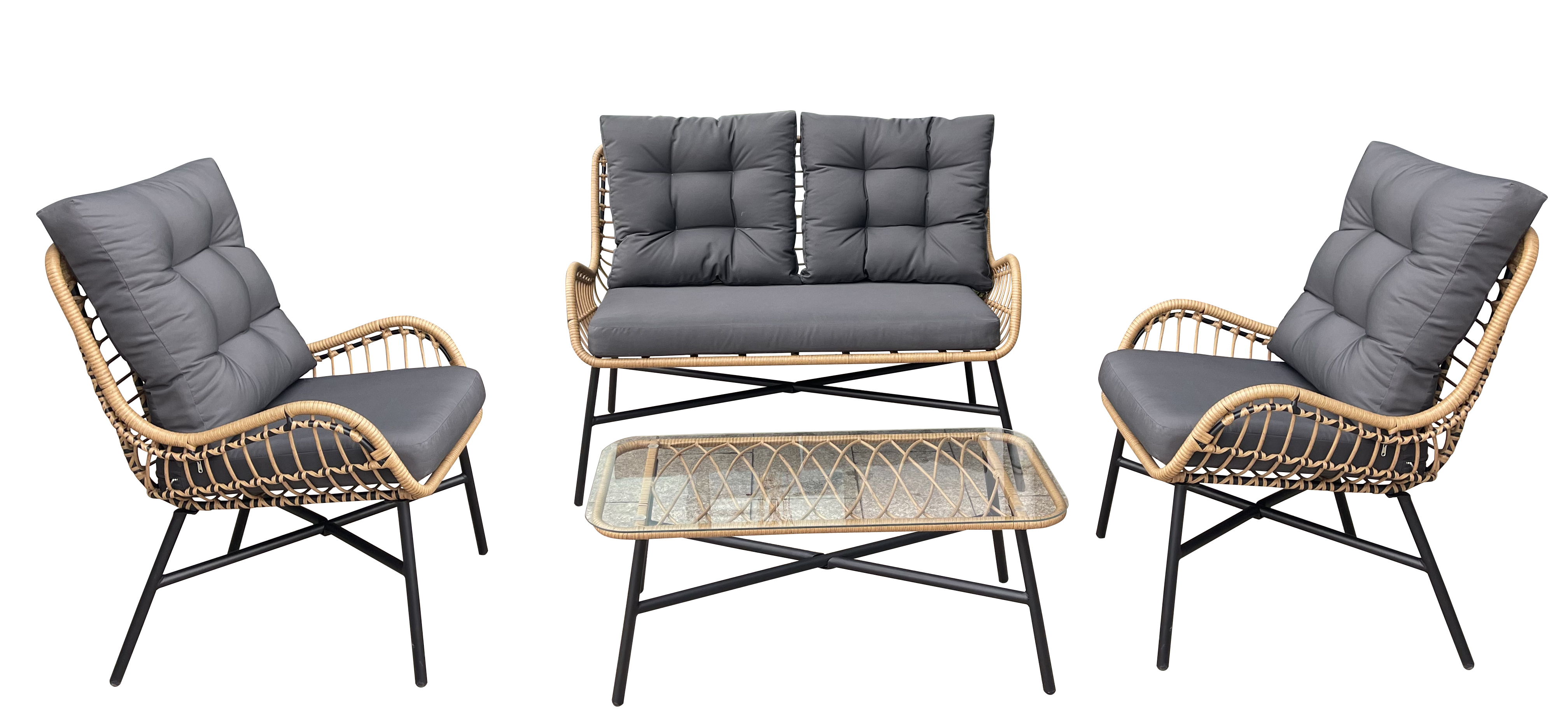 Изображение товара Набор садовой мебели Patio с 2 креслами и столом из искусственного ротанга