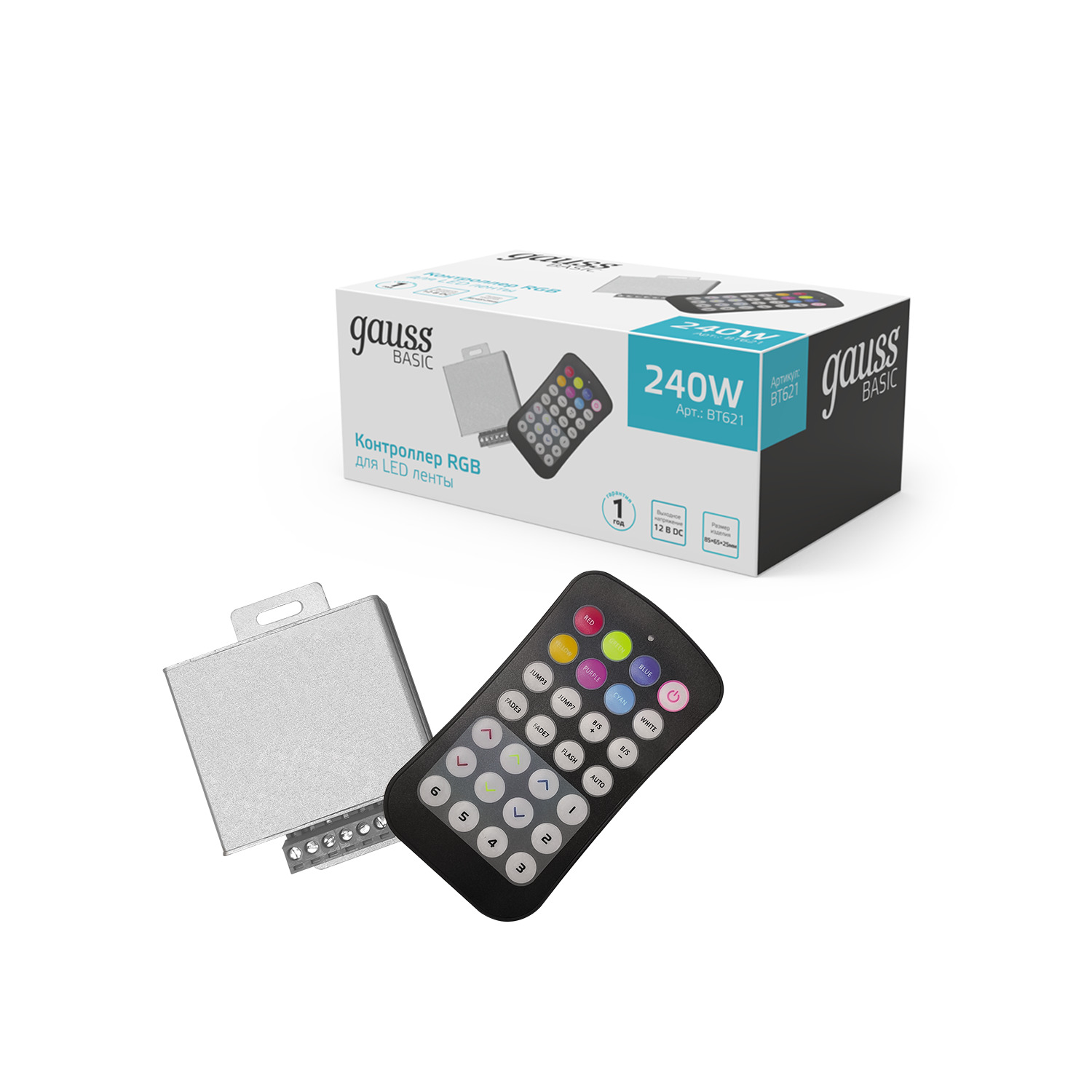Изображение товара Контроллер RGB Gauss Basic для ленты LED 12V 240W с пультом управления