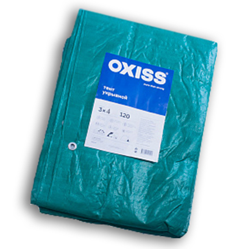 Изображение товара Универсальный укрывной тент OXISS 3x4 м 120г/м² зеленый/серый водостойкий