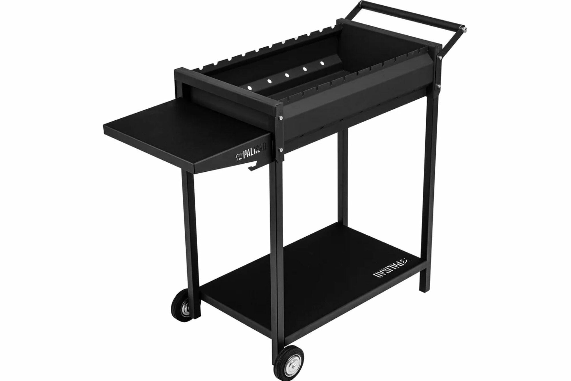 Изображение товара Мангал сварной Palisad на колесах черный для барбекю и пикников