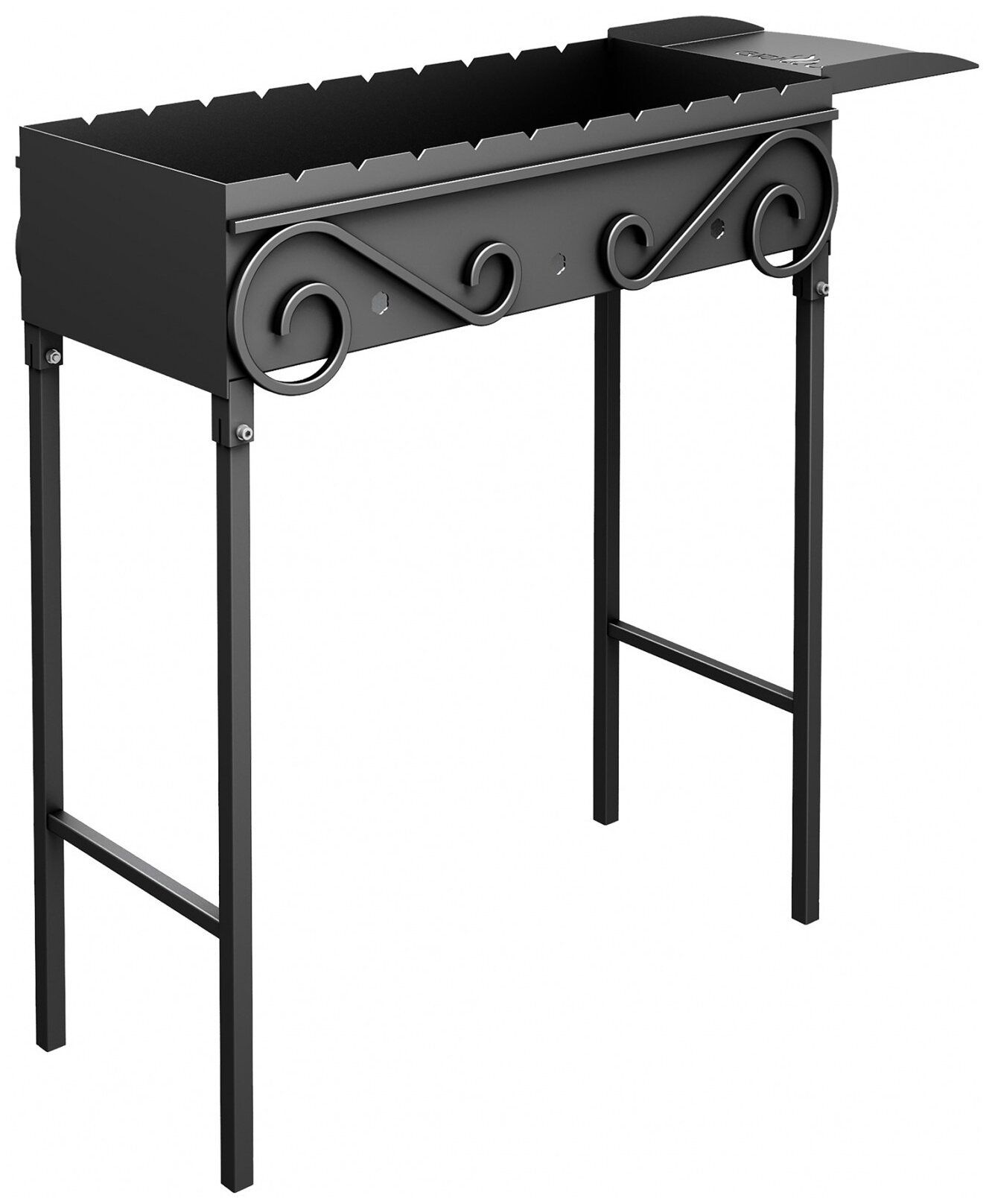 Изображение товара Мангал Grillux Garden 95x33x83 см из стали, черный для барбекю на природе