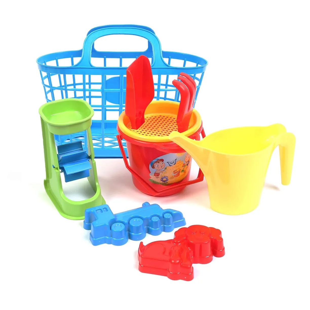 Изображение товара Песочный набор в корзинке 9 элементов для малышей безопасная игра на улице