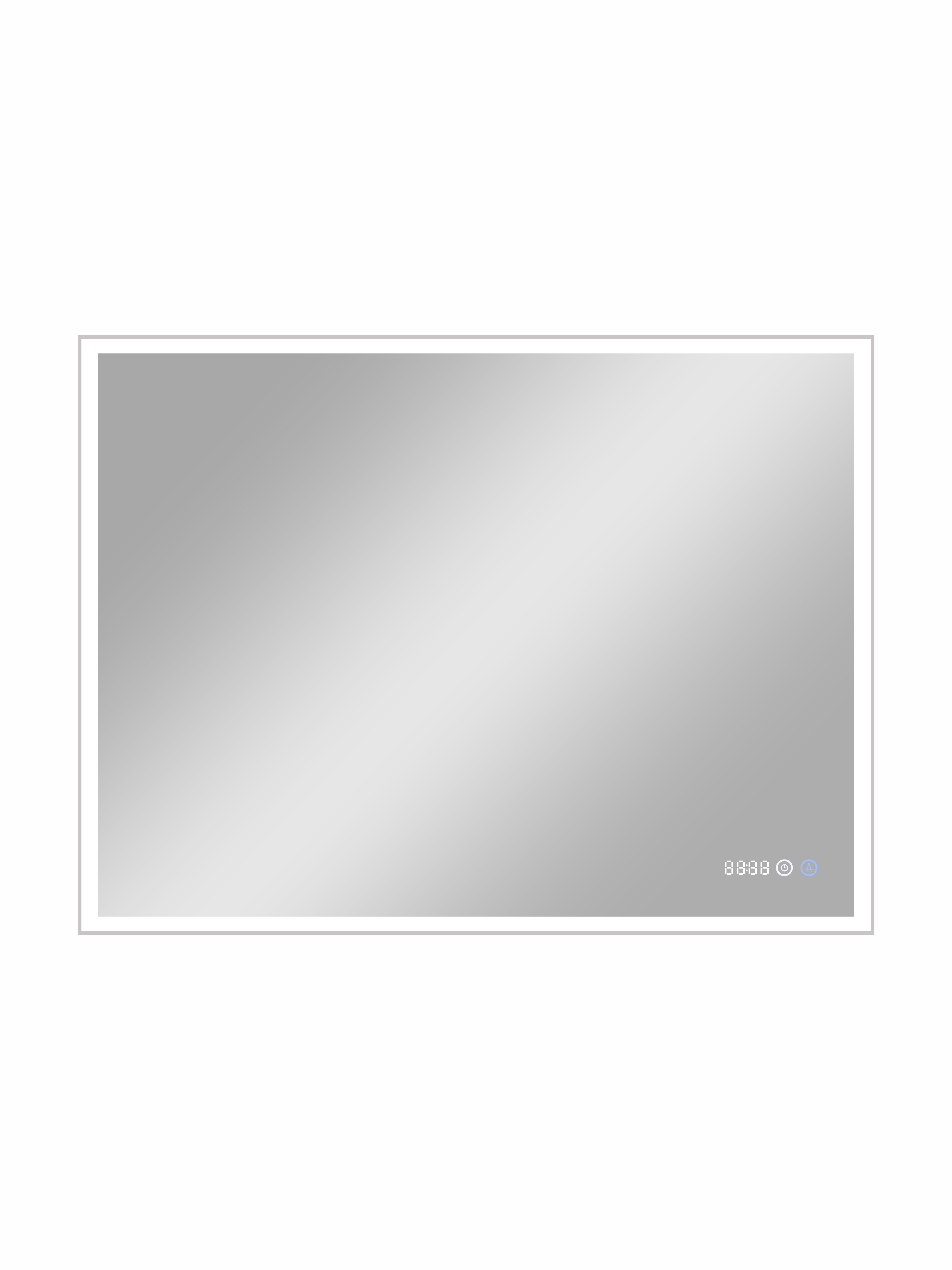 Изображение товара Зеркало Tomas Led 800x600 с подсветкой и часами для ванной комнаты