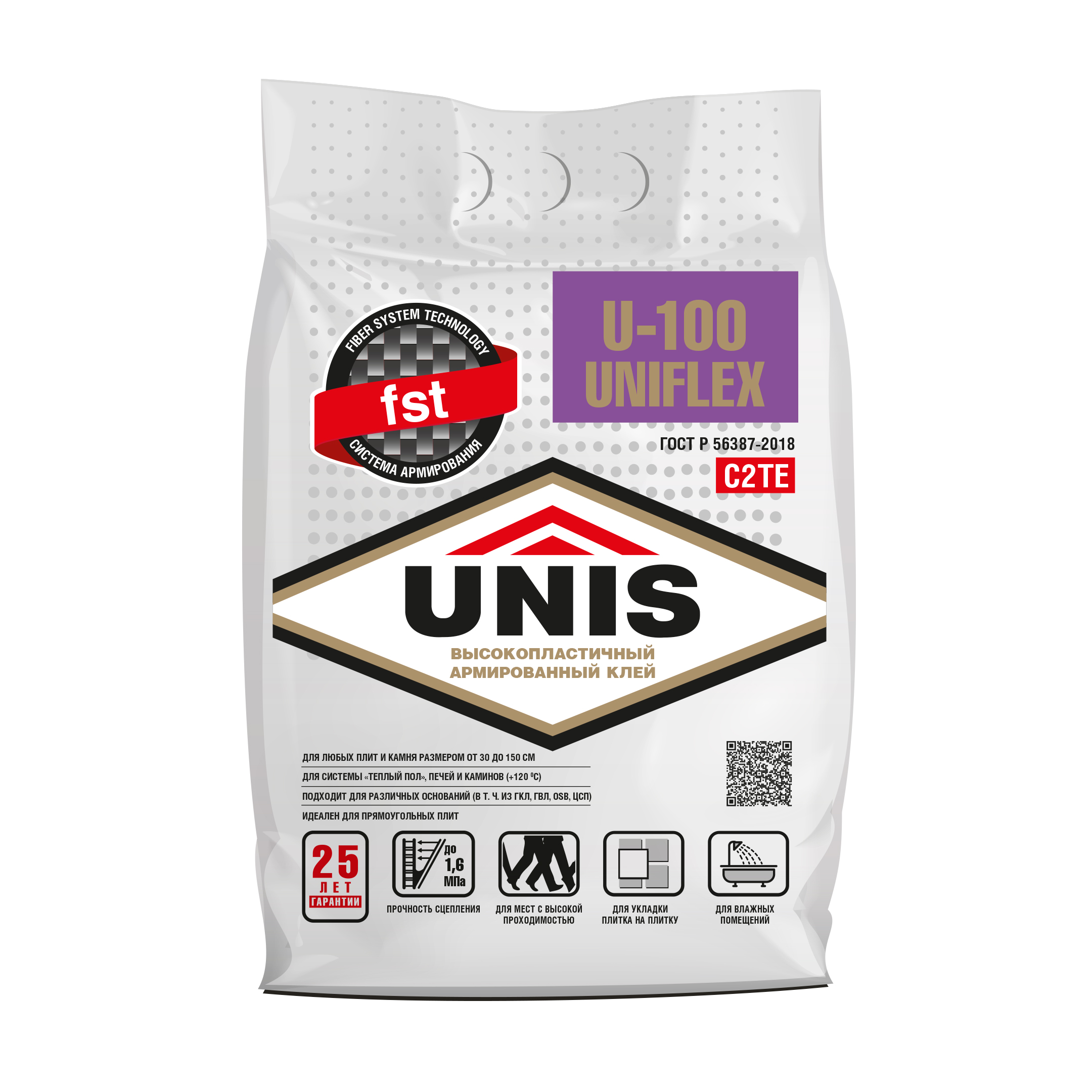 Изображение товара Плиточный клей UNIS UNIFLEX U-100 С2 ТЕ 5 кг