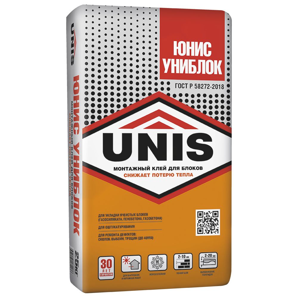 Изображение товара Клей для блоков UNIS УНИБЛОК 25 кг