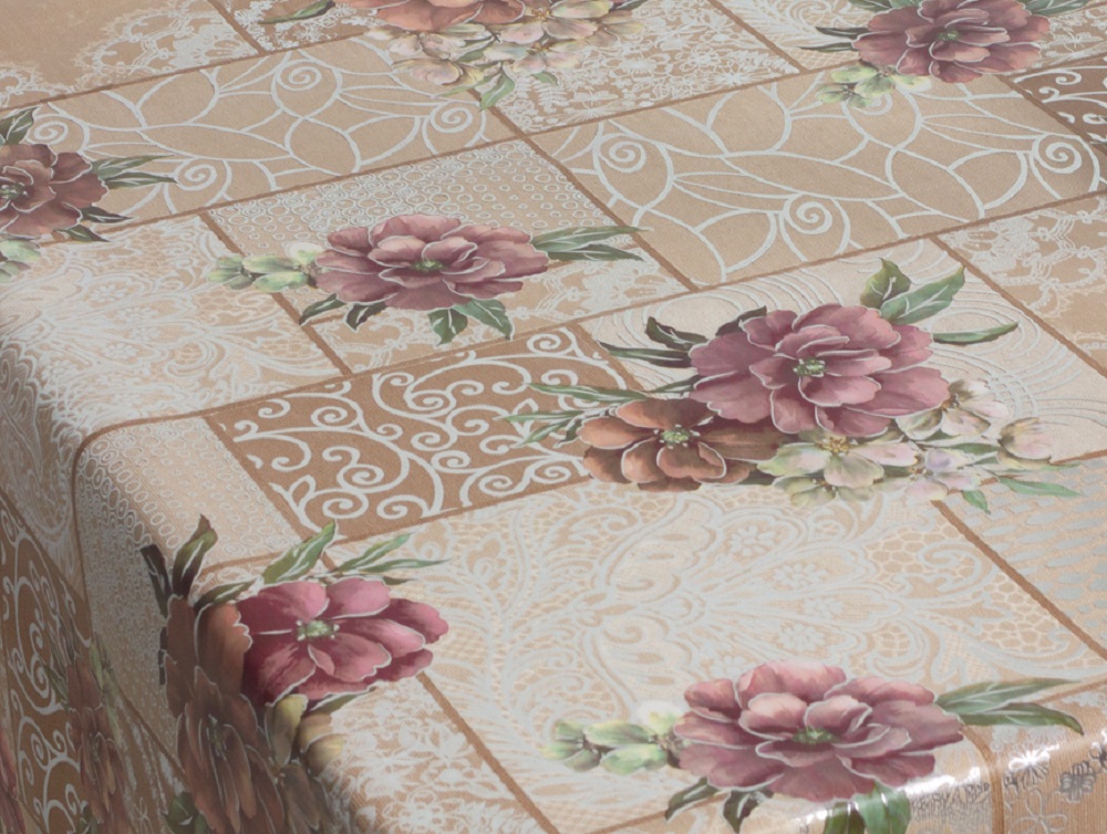 Изображение товара Готовая скатерть 'Flora' из ПВХ на тканевой основе 100x140 см
