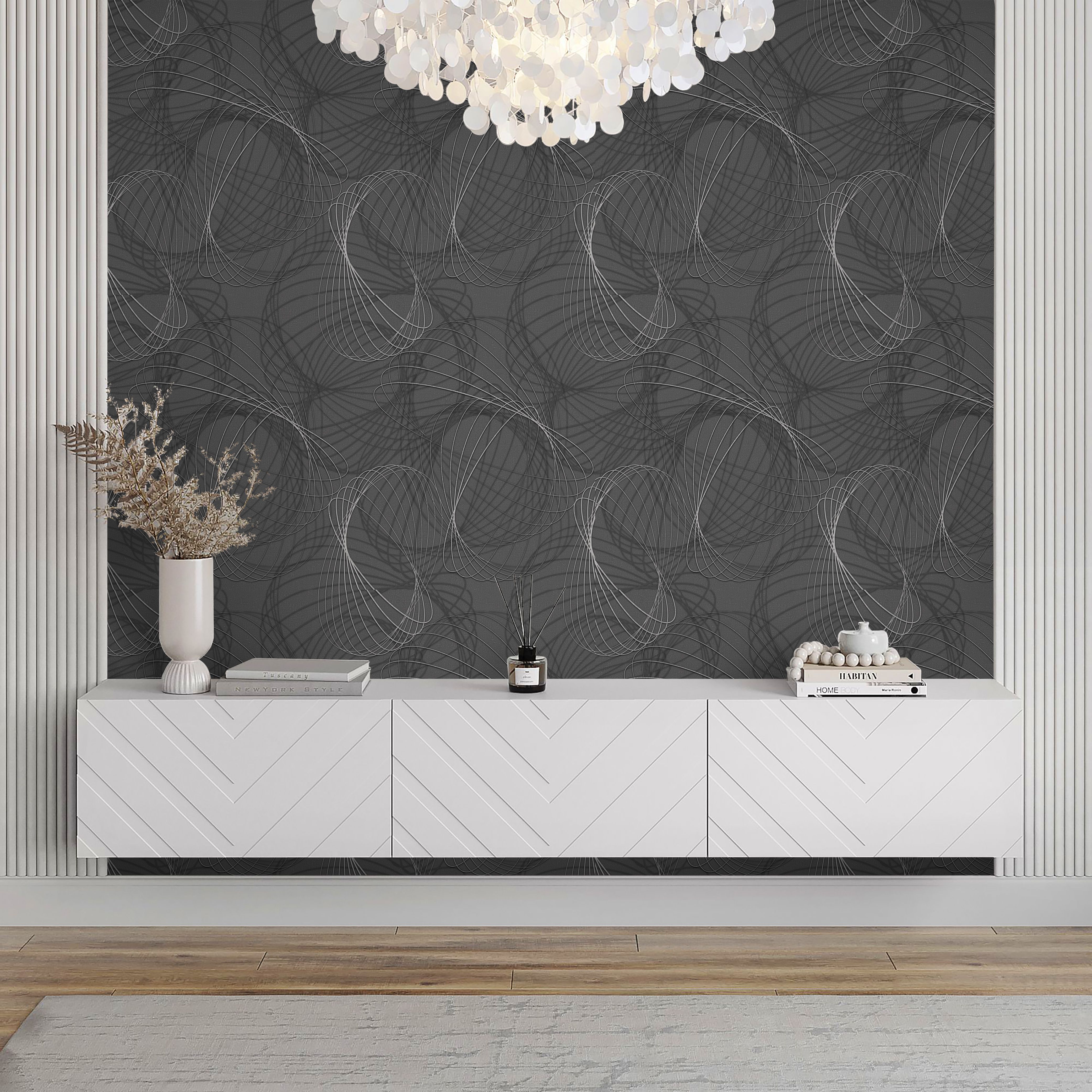 Изображение товара Обои винил горячего тиснения Тесла графит 1,06х10м, 3D эффект, Новый дизайн