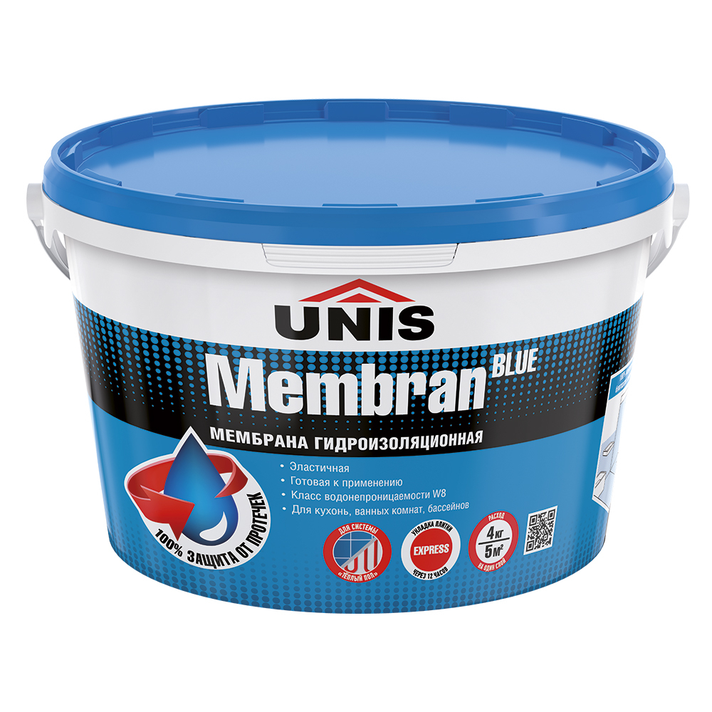 Изображение товара Гидроизоляционная мембрана UNIS BlueMembran 4 кг для внутренних помещений