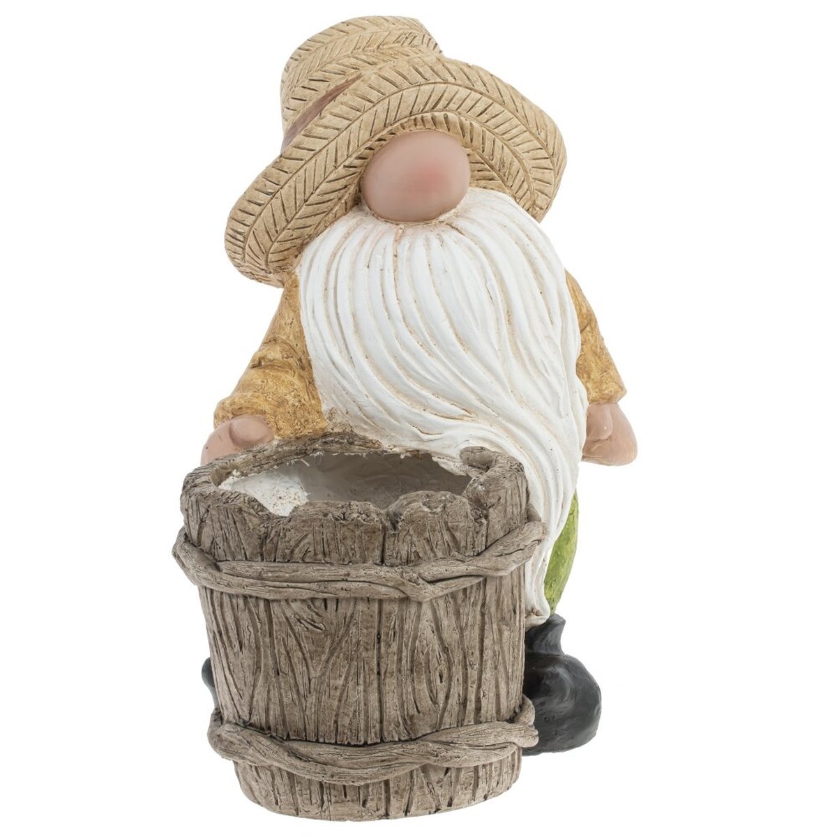 Изображение товара Декоративная фигурка Гном с кашпо 37 см для сада и дома