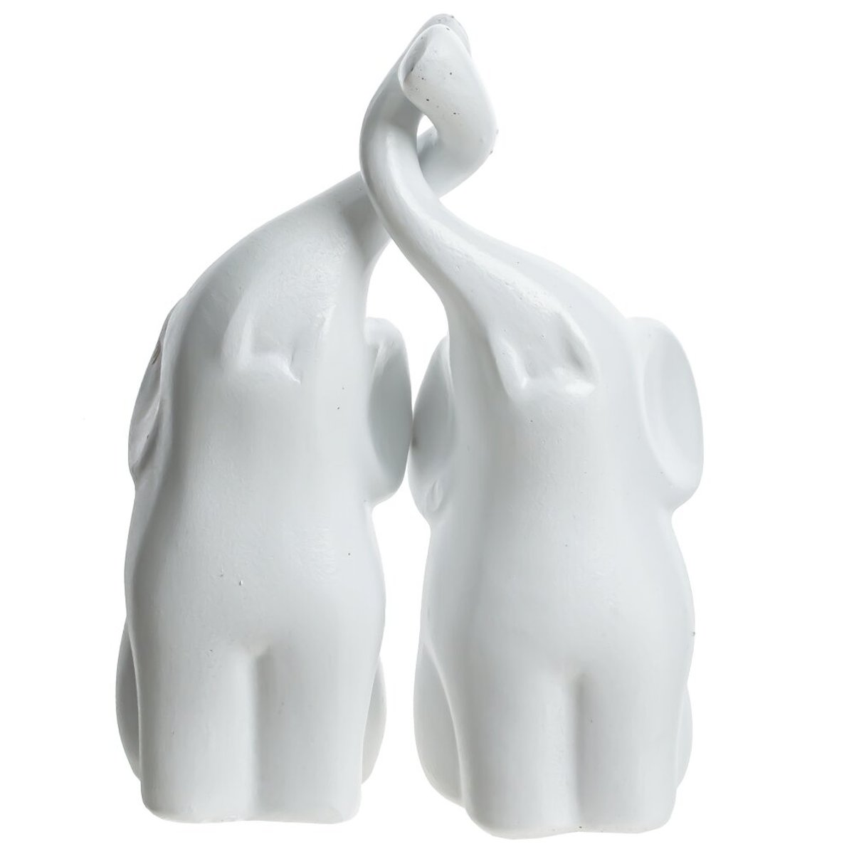 Изображение товара Декоративная фигурка слоны набор из 2 шт 14 см белая полистоун