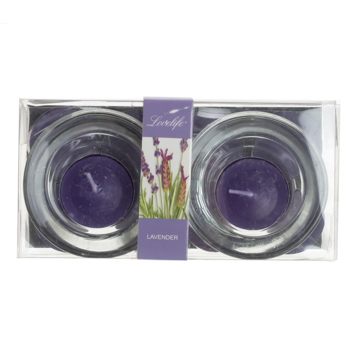 Изображение товара Набор из подсвечника и свечей фиолетовый