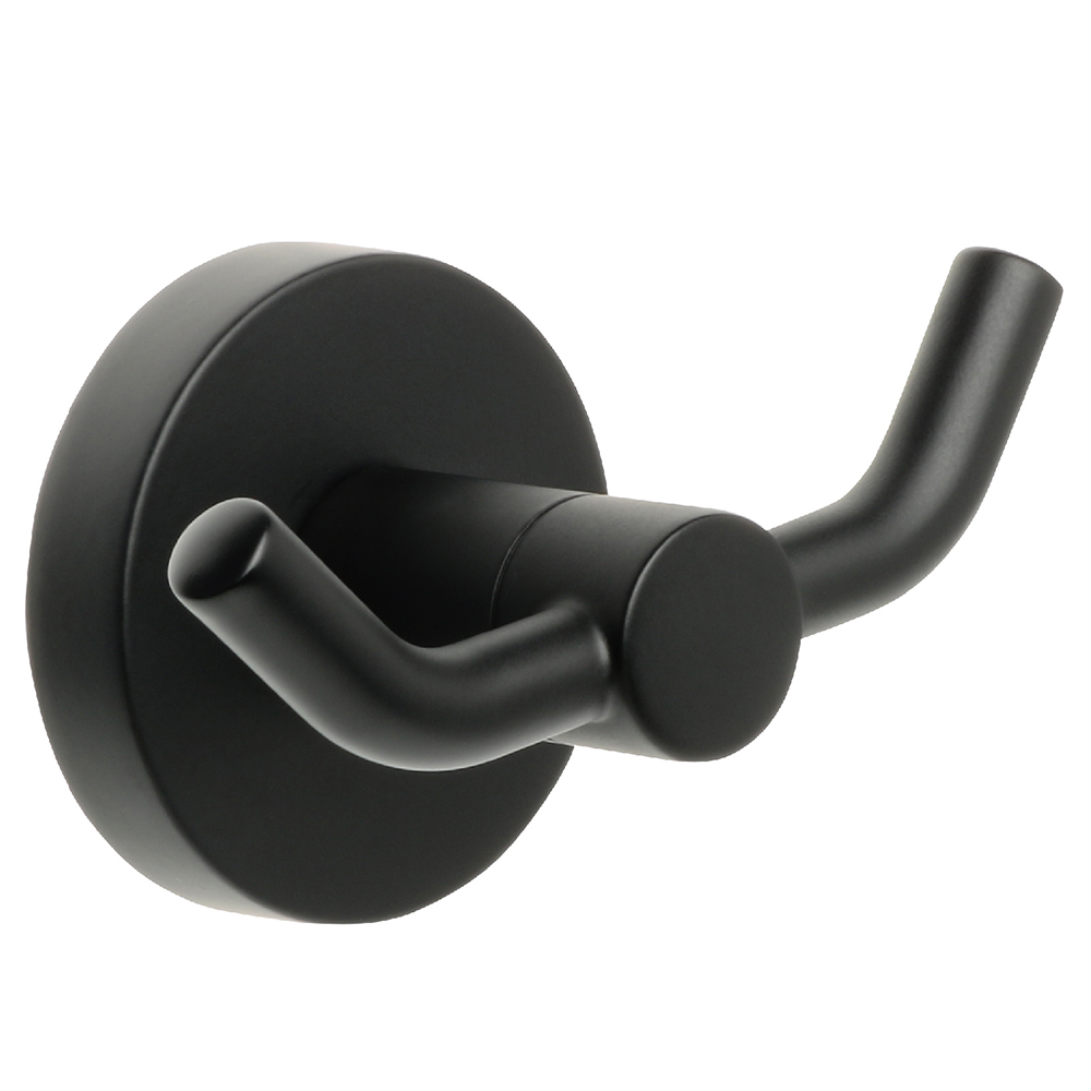 Изображение товара Двойной крючок FIXSEN Comfort Black черный матовый для ванной комнаты